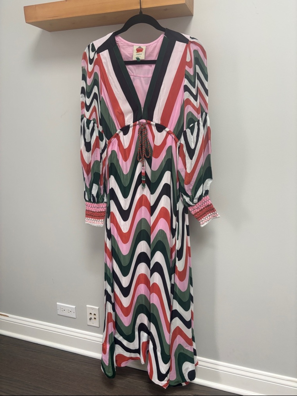 FARM Rio wave gradient maxi dress